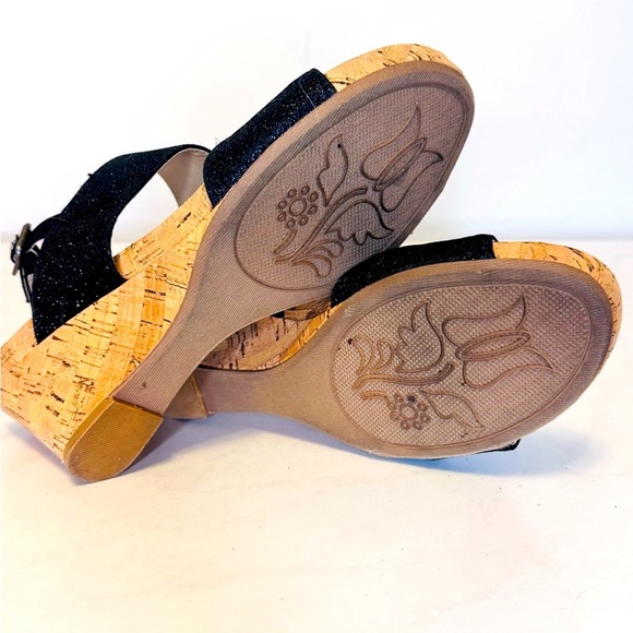 Women’s Alexus Fabric Open Toe Casual Platform Cork Wedge Sandals - Picture 4 of 9